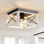 Foucasal Farmhouse Ceiling Light Fixtures Oak White Flush Mount. Fixed Price $71.18.