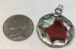 Artisan Handmade Heat Fuses Glass Pendant Round Design Beautiful. Fixed Price $15.00.