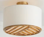 Capital Lighting 247431 Soleil 17"W Semi-flush Drum Brass. Fixed Price $160.00.