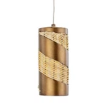 Varaluz Flow 1-LT Cylinder Mini Pendant, Baguette/natural Rattan 240M01BTR. Fixed Price $349.00.