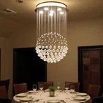 Modern Sefinn K9 Crystal Flush Mount Chandelier, 6-LIGHT Raindrop Design. Fixed Price $216.99.
