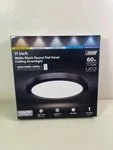 Feit 11" Matte Black Round Flat Panel Ultra Thin Ceiling Downlight 3000K-6500K. Fixed Price $29.99.