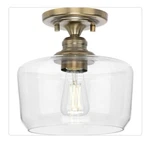 Progress Lighting Aiken Collection 1-LIGHT Vintage Brass Flush Mount. Fixed Price $39.23.