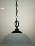 Sea Gull Lighting Pendant Single Gold Patina Alabaster Style Glass 6642-85. Fixed Price $43.25.