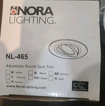 Nora Lighting NL-465 Natural- Inches Surface Adjustable Round Trim. Fixed Price $14.99.
