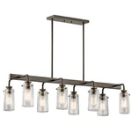 Kichler Braelyn Linear Chandelier 8LT, Olde Bronze, Clear Seeded - 43457OZ. Fixed Price $929.99.