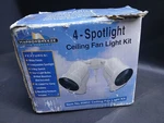 Untested Harbor Breeze Ceiling Fan Four Spot Light Kit White Finish 95852 As. Fixed Price $49.99.
