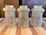 3-ANTIQUE Glass Shade-frosted Cut-victorian-chandelier-pendant-sconce-lamp. Fixed Price $118.00.
