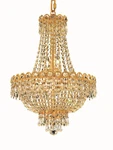 World Crystal Empire 8 Light 16"X20" Chandelier Foyer Gold. Fixed Price $485.00.