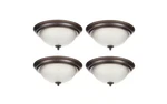 13 In. 2-LIGHT Oil Rubbed Bronze Flush Mount (4-PACK). Fixed Price $38.21.