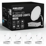 6 Inch Slim Led Recessed Lights, 4 Pack, 5CCT Selectable Color Temperature, D.... Fixed Price $85.64.