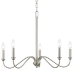 Kira Home Archer 28 5-LIGHT Farmhouse Chandelier Brushed Nickel Ceiling Fixture. Fixed Price $203.09.