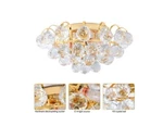 Lamqee 15.7 " 3 Lt Golden Semi-flush Chandelier W/ Crystal Hanging Raindrops. Fixed Price $132.00.