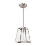 Home Decorators Knightley Brushed Nickel And Glass Mini Pendant Ceiling Light. Fixed Price $12.34.