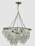 Neiman Marcus Clear 2-LIGHT Textured Glass Chandelier 24". Fixed Price $212.08.