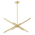 Livex Soho Light Chandelier, Satin Brass 46778-12. Fixed Price $453.96.