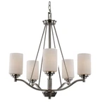 Trans Globe Lighting Model# 70525BN Chandelier-brushed Nickel-five. Fixed Price $99.00.