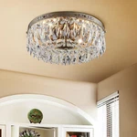 Antique Silver French Empire Crystal Semi Flush Mount Chandelier Lighting Led Ce. Fixed Price $120.68.