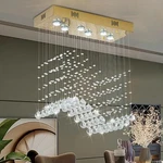 Crystop Modern Gold Wave Rectangular Chandelier For Dining Room Over Table, 6.... Fixed Price $153.98.
