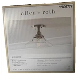 Allen Roth 280677 Barrett Series Semi Flushmount Ceiling Fixture Brushed Nickel. Fixed Price $42.96.