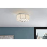 Home Decorators Flenniken 15 In. Led Chrome Crystal Flush Mount Ceiling Light. Fixed Price $67.99.