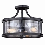 Holbrook 3-LIGHT Semi-flush Mount Industrial And Drum Style 11 Inch Tall. Fixed Price $299.99.
