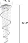 Sefinn Four 87" 6-LIGHT Crystal Spiral Chandelier For High Ceiling. Fixed Price $150.00.
