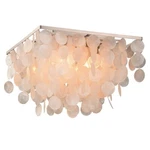 Vaxcel Elsa Capiz Shell 16' Square Flush Mount, Satin Nickel - C0171. Fixed Price $149.99.