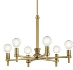 Kichler 52424 Torvee 6 Light 25"W Chandelier - Brushed Natural Brass. Fixed Price $92.01.