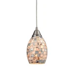 Elk Capri Light Pendant Satin Nickel And Gray Capiz Shell 10444/1. Fixed Price $69.04.