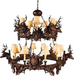 Rustic Stag Head Chandelier-usa Made Ok Casting. Fixed Price $7285.00.