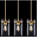 Doraimi Lighting 3 Pack 1 Modern Kitchen Pendant 5.5" Clear Glass Gold. Fixed Price $79.00.