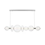 Eurofase Atomo Light Chandelier, Chrome/clear Glass Globe Shade 46772-015. Fixed Price $2455.00.