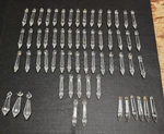 Huge Lot Of 61 Antique Glass Light Prism Multifaceted Chandelier Assorted. Fixed Price $69.95.