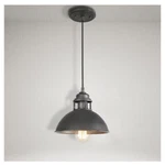 Lnc Industrial 1-LIGHT Brushed Silver Black Island Pendant Dome Shade. Fixed Price $38.00.