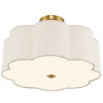Autelo 3LIGHT Bedroom Ceiling Light, 17.7 Inch Brushed Gold Semi Flush Mount .... Fixed Price $106.74.