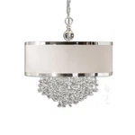 Uttermost 21908 Fascination Pendant Cascading Crystals And Off-white Linen Shade. Fixed Price $1101.60.