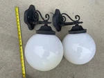 Exterior Wall Mount Globe Light Fixtures Pair. Fixed Price $120.00.