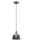 Pendant Light Fixture With Smoked Glass Shade-maxim Mini Hi-bay, Polished Nickel. Fixed Price $79.99.