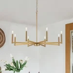 Edislive Galea 8-LIGHT Linear Candle Style Classic Gold Chandelier. Fixed Price $127.49.
