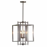Allen Roth Brushed Nickel Industrial Geometric Pendant Light (29B). Fixed Price $135.00.