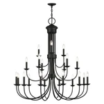 Livex Estate 21 Light Extra Large Chandelier, Black 42688-04. Fixed Price $1539.96.