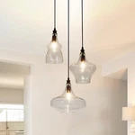 3-LIGHT Cluster Chandelier Irregular Clear Glass Pendant Lamps Ceiling Fixtures. Fixed Price $113.39.
