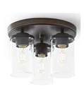 Better Homes &gardens 3- Led Flushmount Light Dark Walnut Only Base!! Parts. Fixed Price $25.00.