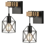 Plug Wall Sconces Set Of Two, Farmhouse Mount Lighting, Black Vanity .... Fixed Price $32.77.