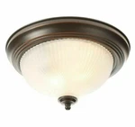 Hampton Bay Bronze/rust Finish 11 Flush Ceiling Mount Frosted Glass New. Fixed Price $29.98.