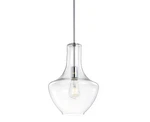 10.5 Inch Chrome Clear Glass Pendant Light Fixture Led Bulbs Adjustable Height. Fixed Price $102.90.