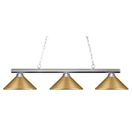 Z-lite Sharp Shooter Billiard Light, Chrome, Satin Gold 155-3CH-MSG. Fixed Price $260.10.