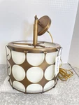 Kichler Charles 2-LIGHT Pendant 12 Mcm Natural Brass Frosted Glass Drum Shade. Fixed Price $350.00.