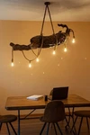 Rustic Wooden Chandelier Handmade Log Pendant Light, Farmhouse Ceiling Lamp. Fixed Price $1500.00.